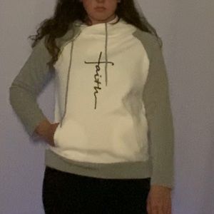 “Faith” Cross Long Sleeve Drawstring Hoodie